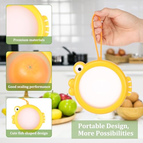 Vegetable Fruit Saver, 4 Pack Reusable Food Storage Containers for Fridge, Creative Fish-Shaped Fresh-Keeping Keepers for Avocados, Garlic, Strawberries, Oranges , Tomatoes,Multipurpose Vegetables Box