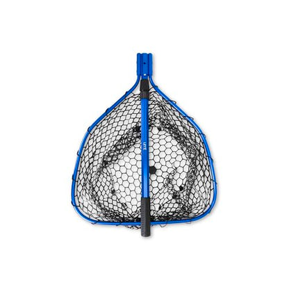 UMT Telescopic Fishing Landing Net (3.6–5 ft) — 17" x 19" Large Hoop, 10" Deep Silicone Rubber Mesh, Tight Handle Fit, for Freshwater & Saltwater, Blue