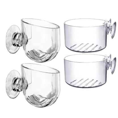 4 Pcs Aquarium Plant Pot Planter, Glass Fish Tank Plants Holder, Aquarium Decoration Plant Cup with Suction Cups for Fishes Tank Ornament Aquarium Décor Plastic Plants Fish and Aquatic Pets