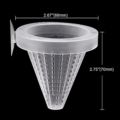 4PCS Aquarium Nematode Feeder, Live Blood Worm Plastic Cone Cup Shape Basket Feeder for Feeding Fish with Suckers