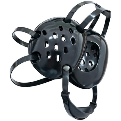 Combat Sports Headgear, NBR Sponge with Plastic Outer Shell, Shock-Absorbing Ear Guard for Grappling, Adjustable Strap for Secure Fit, Black