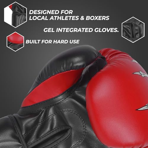 Defy Sports Boxing Gloves for Men and Women - Premium Quality Faux Leather Kick Boxing Gloves – Gel Infused Kickboxing Gloves with Thumb Support - Versatile Usage – Skull Model Design - size: 16 oz