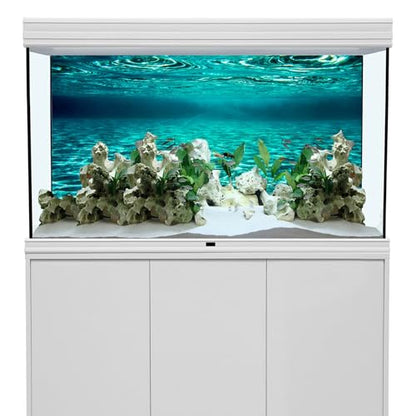 YongFoto Fish Tank Background 72x18 inch Turquoise Clear Water Ripple Lakebed Undersea Ocean Floor Underwater Seabed Polyester Backdrop Reptile Habitat Terrarium Aquarium Background