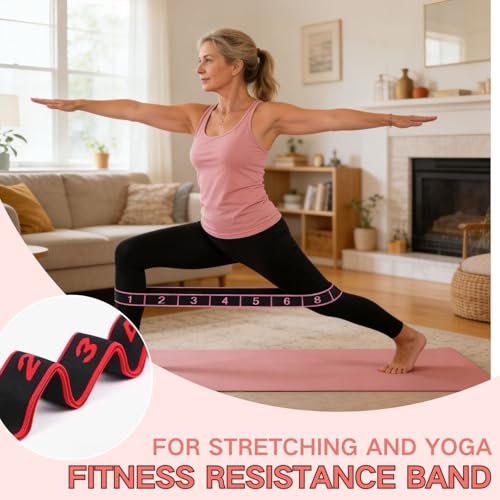 3PCS Fitness Resistance Band for Stretching and Yoga,Number Stretch Resistance Band with Clear Markings,8-Section Elastic Training Bands for Full Body Stretching Shaping