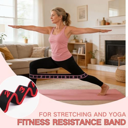 3PCS Fitness Resistance Band for Stretching and Yoga,Number Stretch Resistance Band with Clear Markings,8-Section Elastic Training Bands for Full Body Stretching Shaping