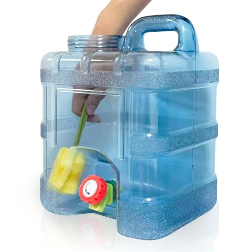 2.6 Gallon Camping Water Container with Spigot, BPA Free Portable Water Jug, No Leakage Emergency Water Storage Tank for Camping, Vehicle, Car, Outdoor Hiking, Picnic