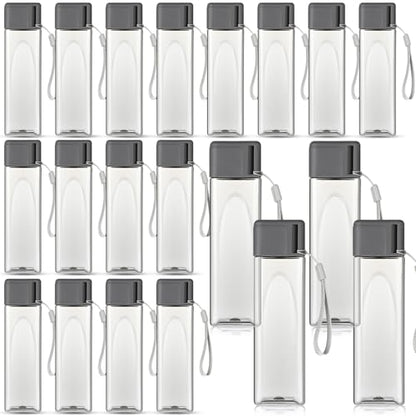 Mifoci 20 Pack 17 oz Plastic Water Bottles, Grey, Rectangle - color: Grey