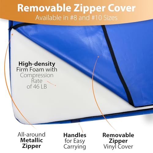 Foamma Gymnastics Mat, 6" x 3 ft x 6 ft, Blue, High-Density Landing Mat with Waterproof Cover, Ideal for Wrestling, Tumbling, Kids & Adults – Gymnastics Equipment for Indoor & Outdoor Use - size: 3ft x 6ft, style: 6" Thickness