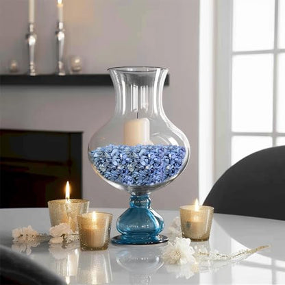 HappyFiller 23 OZ Crushed Shell Chips Broken Pieces,Resin Art Crafts Beach Theme Vase Bowl Filler,Succulent Plants Soil Cover,Candle Holder,Aquarium Pebble,Tabletop Fountain,Wedding Centerpiece,Blue - color: Blue