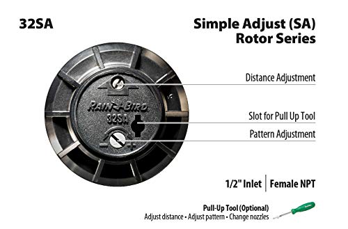 Rain Bird 32SA SAM Seal-A-Matic Simple Adjust Gear Drive Rotor, 40° - 360° Pattern, 19' - 32' Spray Distance (Replacement Rotor for 32ETI Easy to Install Kit) - size: 19' - 32'
