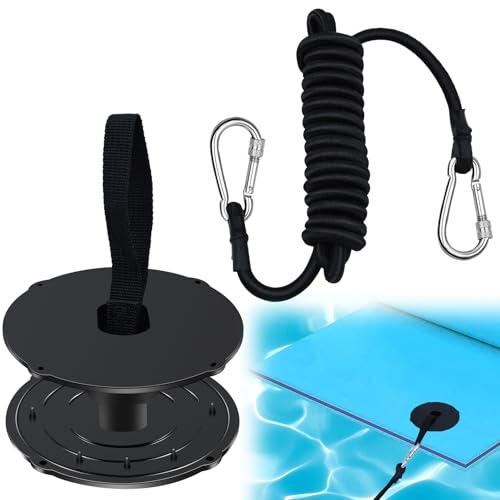 Wenfan Floating Water Mat Tether Kit Lily Pad Tether Floating Mat Straps Tether and Grommet Kit Foam Water Pad Tether and 118 Inch Bungee Cord for All Foam Water Pads