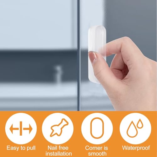 MOROBOR Self-Stick Instant Cabinet Drawer Pulls, 4pcs Clear Silicone Self-Adhesive Push Pull Handles for Dresser Cabinet Drawer Glass Doors Window - size: 1.97IN