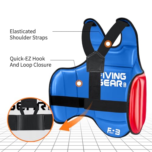 Boxing Body Protector Reversible | MMA Muay Thai Chest Guard, Sparring Training Heavy Punching Shield, Martial Arts Upper Belly Protection Pad, Taekwondo Vest - size: Medium
