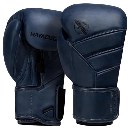 Hayabusa T3 LX Leather Boxing Gloves - color: Indigo, size: 12oz