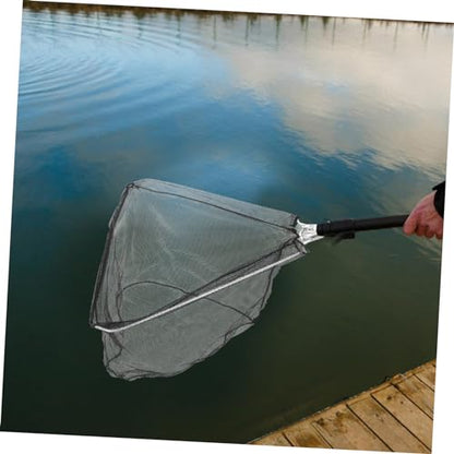 POPETPOP Detachable Fishing Net Head Replacement for Fish Catching Basket Stainless Steel Solid Frame with Portable Lightweight Net for Removal and Fast Water Drainage