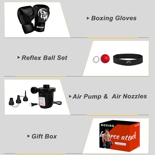 Freestanding Punching Bag for Adults, 70" Heavy Bag Inflatable Boxing Bag - color: White Athlete - Includes Accessories