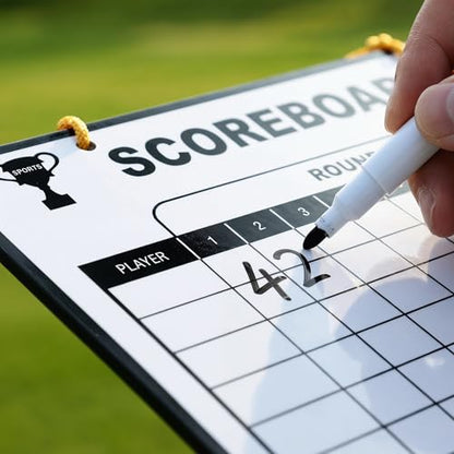 POPETPOP Golf Scorecard Board Erasable Hanging Dry Erase Score Card Boards Reusable with 1 Pen Game Score Keeper for Men Women Golfer, Family