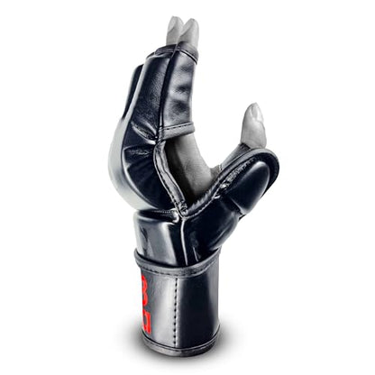 MMA Gloves Grappling Sparring, Maya Hide Leather, Boxing Gloves Muay Thai Martial Arts Training, Half Finger Adjustable Mitts Wrist Support Kickboxing Cage Fighting Punching Bag Workout - size: Small-Medium