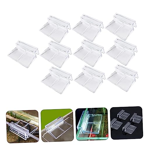 VANZACK Stable Performance Acrylic Material Aquarium Bracket 10pcs Clips for Lid Easy to Clean and