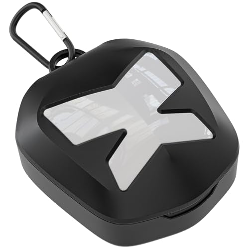 ARGOMAX Mouth Guard Case with Clip, Ventilated Hard Shell - color: Black+white.