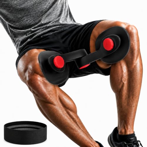 Pelvic Floor Exercise Devices 35lb Resistance Kegel Thigh Trainer with Band | Pelvic Floor Muscle Training, Inner Thigh Exerciser, Postpartum Recovery Support for Women, Suitable for Women and Men - color: Black