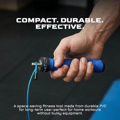 WOD Nation Weight Jump Rope for Men & Women, 1LB Adjustable Heavy Speed Rope with Removable Handle Weights, Dual Cables for Cross Training, Cardio, Home Workouts Adult Fitness Jump Rope - color: Blue