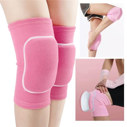 YYaaloa 3Pairs Knee Pads Sponge Knee Brace Breathable Flexible Elastic Knee Support for Volleyball, Dancing, Football, Yoga, Basketball, and Skating (Medium, Pink 3Pairs) - color: Pink 3Pairs