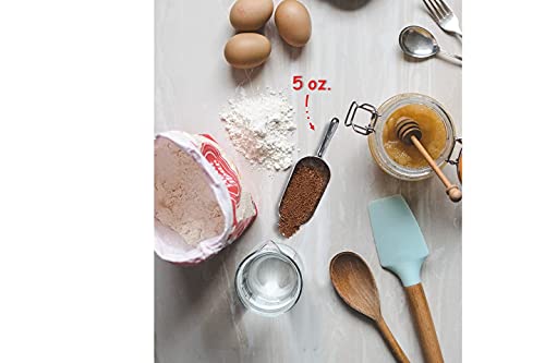 Cast Aluminum Utility Scoop, 5-Ounce - Round Bottom, Small ice scoop For Multi-Purpose Use, With Finger Groove Handle (Hand Wash Only) 5 oz. - size: 5 oz