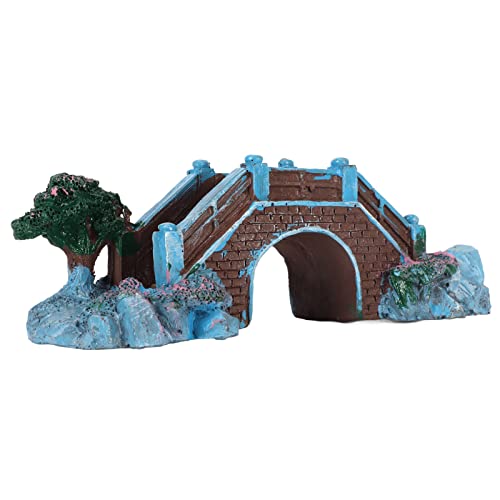 Fish Tank Bridge Ornament, Lifelike Brick Texture Stone Design, Compact Size, for Aquarium Landscaping