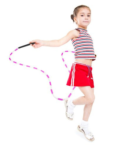 K-Roo Sports Jump Rope with Plastic Beaded Segmentation - color: Blue/White