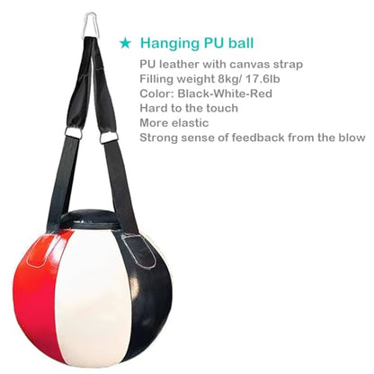 Wall-Mounted Punching Bag, Reflex Boxing Ball with Reinforced Spring, 17lb Kettlebell for Trainer Adults, Home Office Gym(Bar 96-135cm/37.8-53.1in) - size: Bar 96-135cm/37.8-53.1"