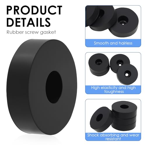 8 Pcs Rubber Anti Vibration Pads, 1.5 Inch OD 0.5 Inch ID 0.4 Inch Thick Rubber Washers and Spacers, Vibration Damping Pads for Washing Machine and Mechanical Equipment, Isolation Blocks