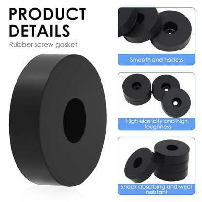 8 Pcs Rubber Anti Vibration Pads, 1.5 Inch OD 0.5 Inch ID 0.4 Inch Thick Rubber Washers and Spacers, Vibration Damping Pads for Washing Machine and Mechanical Equipment, Isolation Blocks