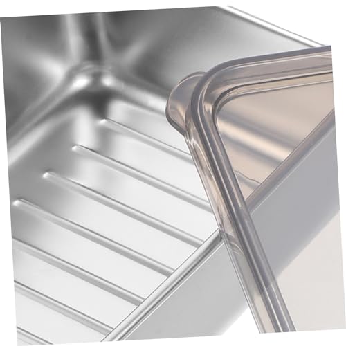 Garneck Stainless Steel Bacon Keeper Container Refrigerator Meat Storage Box with Lid for Food Preservation Storing Shrimp Chicken Fish and More