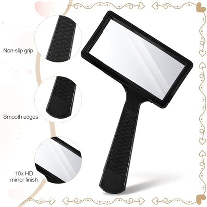 Rectangular 10x Magnifying Glass, 4x2in Hand Held Magnifying Glass, Handheld Magnifier for Reading Observation Hobbies Repair (Large Horizontal Viewing Area)