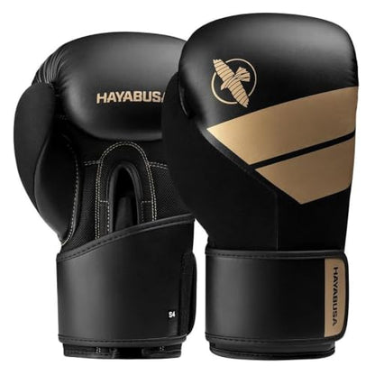 Hayabusa S4 Boxing Gloves - Sparring & Muay Thai - color: Black/Gold, size: 12 oz, Small