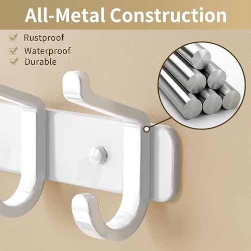 Coat Rack Wall Mount Heavy Duty, Wall Coat Hanger with Hooks, White 1 Pack - color: White, size: 1 Pack