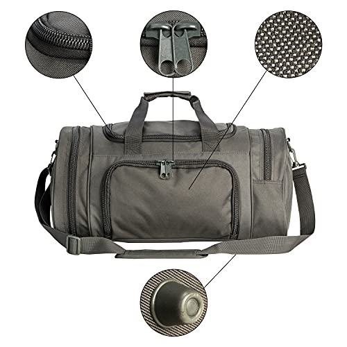 Small Duffel Bag Tactical Gym Bag Shoes Compartment Outdoor Grey - color: Grey