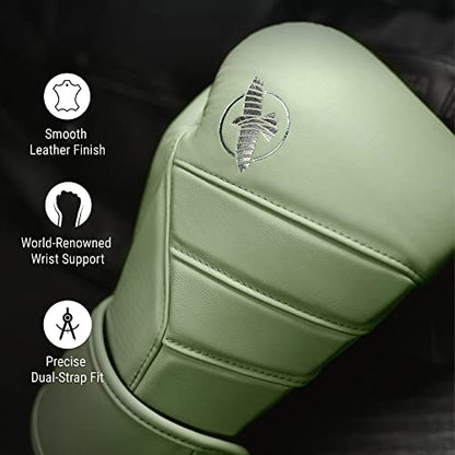 Hayabusa T3 Kanpeki Leather Boxing Gloves - color: Summer Moss Green, size: 12oz