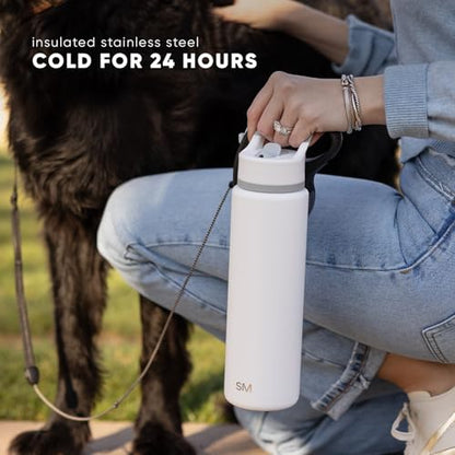 Simple Modern Insulated Water Bottle with Straw | 18oz | Tie Dye - color: Pattern: Ocean Tide, style: 18oz