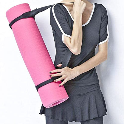 Tenalleys 1Pcs Adjustable Yoga Mat Strap Multi-Purpose Straps Easy-Cinch Yoga Mat Sling - color: Black