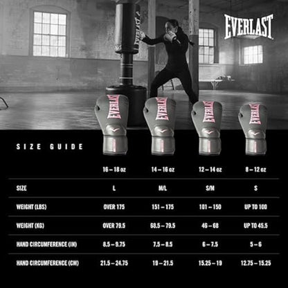 Everlast Elite 2 Boxing Gloves - color: Grey/Pink, size: 12 oz