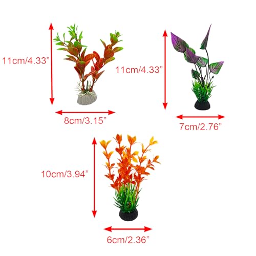 8PCS Aquarium Castle Decor, Resin Fish Tank Accessories with Artificial Plants for Saltwater Aquariums, Small Fish Tank Decor