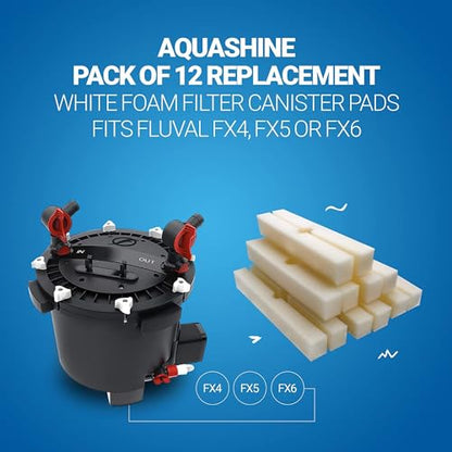 Replacement White Foam Filter Pads Fits Fluval FX4 / FX5 / FX6 (Pack of 6)