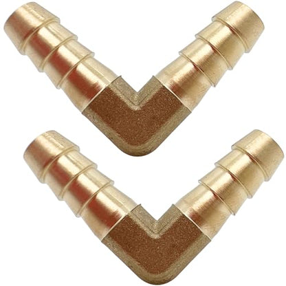 2pcs Brass Hose Barb Fitting 5/16" x 5/16" Barbed 90 Degree Elbow Connector L Right Angle by CX WONDERLAND - size: 5/16" Hose Barb
