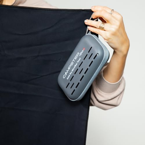 Microfiber Travel Towel - Ultra Absorbent, Quick Dry Towel, Lightweight & Compact, Perfect for Camping, Hiking, Gym, Swimming (60x120cm, 200gsm, Black) - Made from Recycled Plastic Bottles
