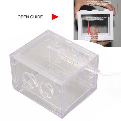 Mini USB LED Aquarium Fish Bowl Plastic Tank with White Light for Desk Tabletop Decor Energy-Saving Office Accent(Transparent)