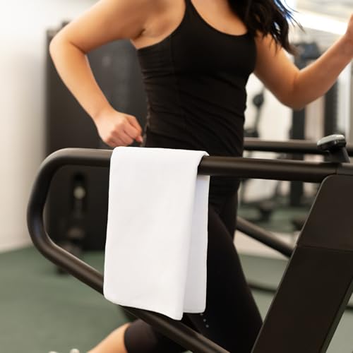 S&T INC. Microfiber Gym Towels, 3 Pack, 16" x 27", White | Absorbent and Lightweight, Quick-Dry, Compact for Gym Bag, Yoga and Travel, Machine Washable - color: White