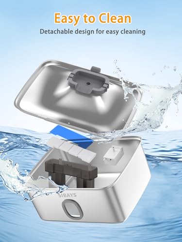 4Gal/15L Large Dog Water Fountain, Stainless Steel Pet Fountain with Water Window & LED Light, Ultra Quiet Automatic Dog Water Bowl Dispenser for Large Dogs & Multi-pet, Easy to Clean FS76