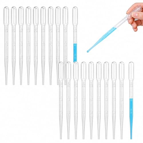 50PCS Plastic Disposable Transfer Pipettes, 3ml Calibrated Pipette Dropper for Essential Oils, Science Laboratory, DIY Art, Make up Tool